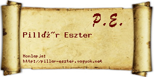 Pillár Eszter névjegykártya